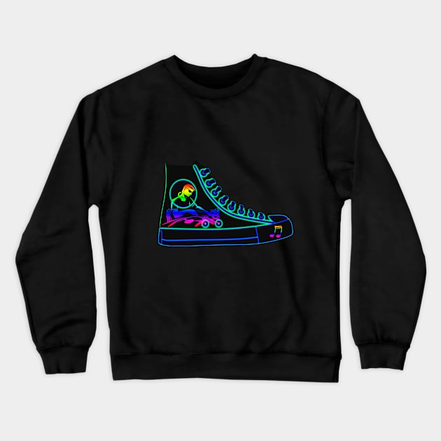 Glowing shoes music Crewneck Sweatshirt by momo1978